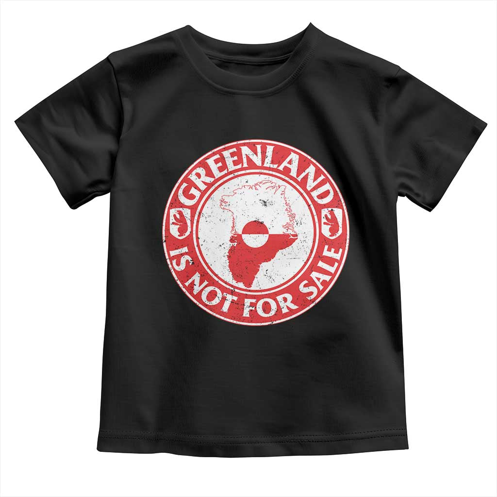 Greenland Is Not For Sale Toddler T Shirt Political Statement Arms of Greenland TS11 Black Print Your Wear