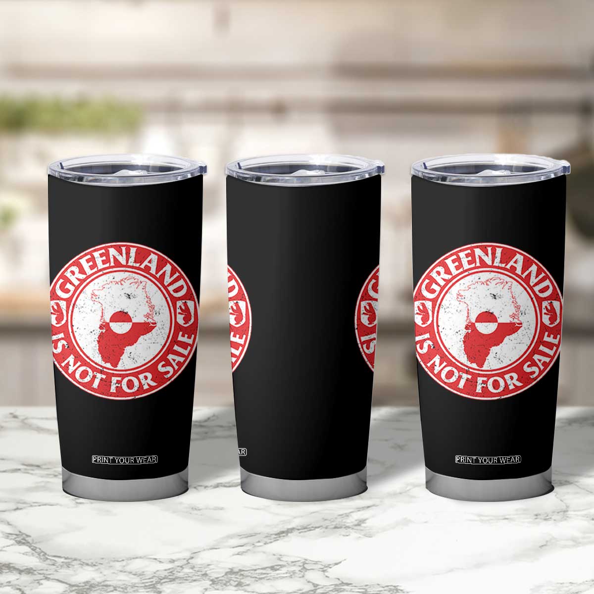 Greenland Is Not For Sale Tumbler Cup Political Statement Arms of Greenland TS11 Print Your Wear