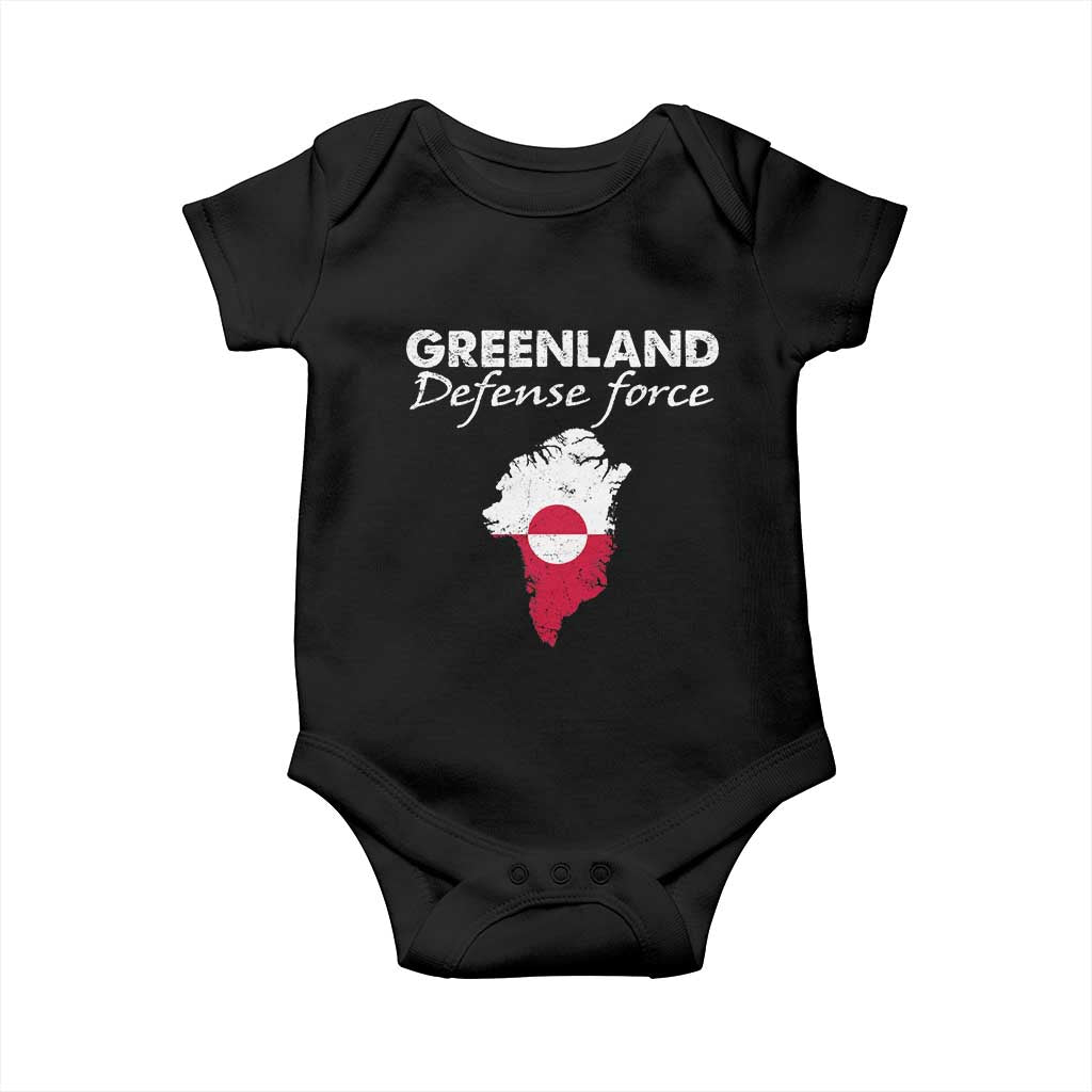 Greenland Defense Force Baby Onesie Political Statement Greenland Policy TS11 Black Print Your Wear