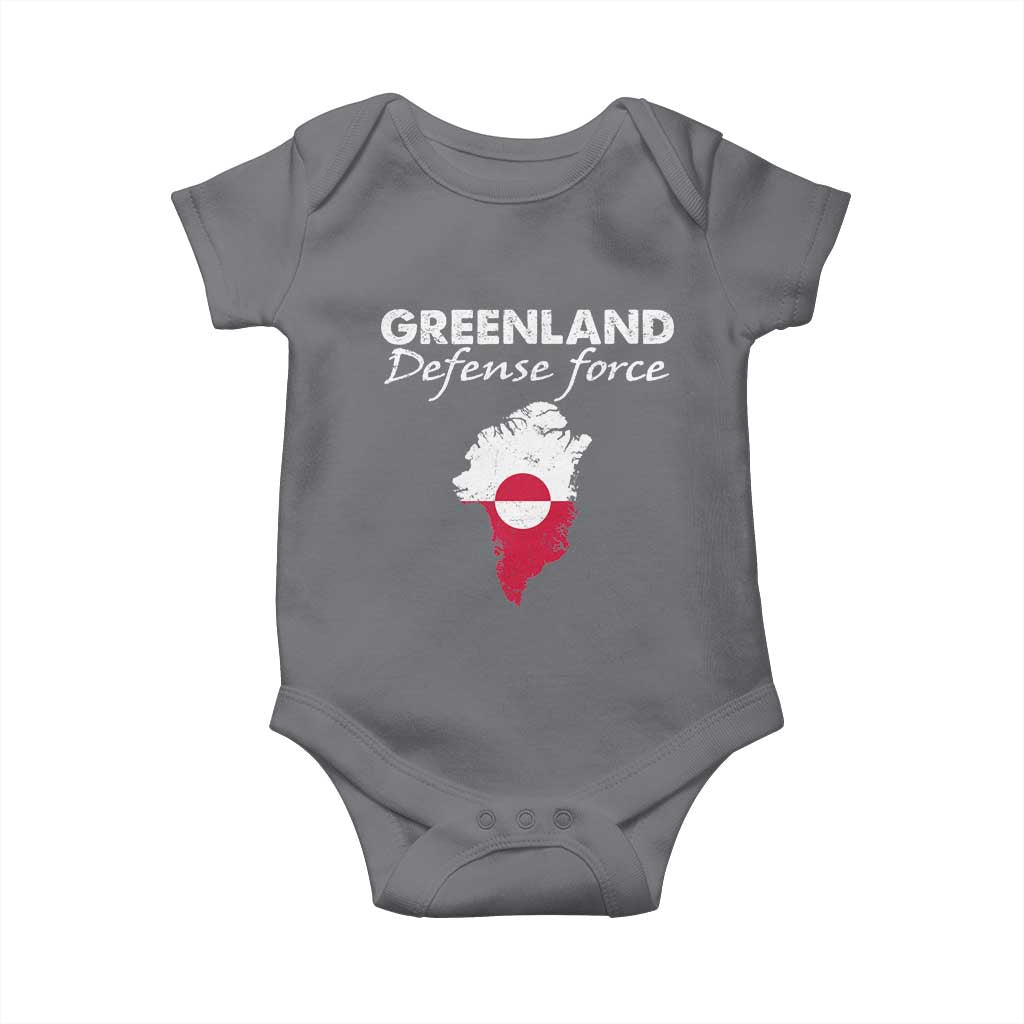 Greenland Defense Force Baby Onesie Political Statement Greenland Policy TS11 Charcoal Print Your Wear