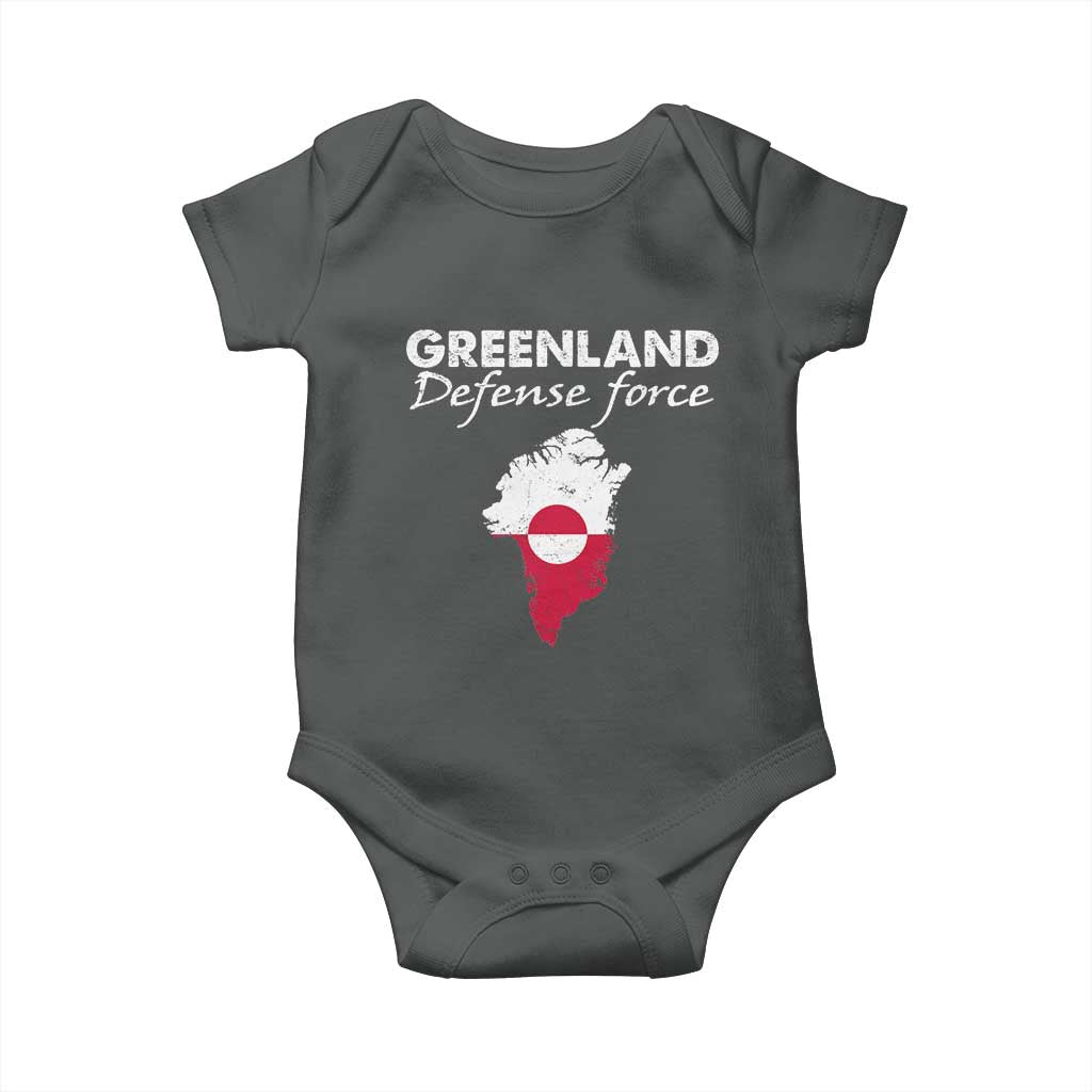 Greenland Defense Force Baby Onesie Political Statement Greenland Policy TS11 Dark Heather Print Your Wear