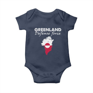 Greenland Defense Force Baby Onesie Political Statement Greenland Policy TS11 Navy Print Your Wear