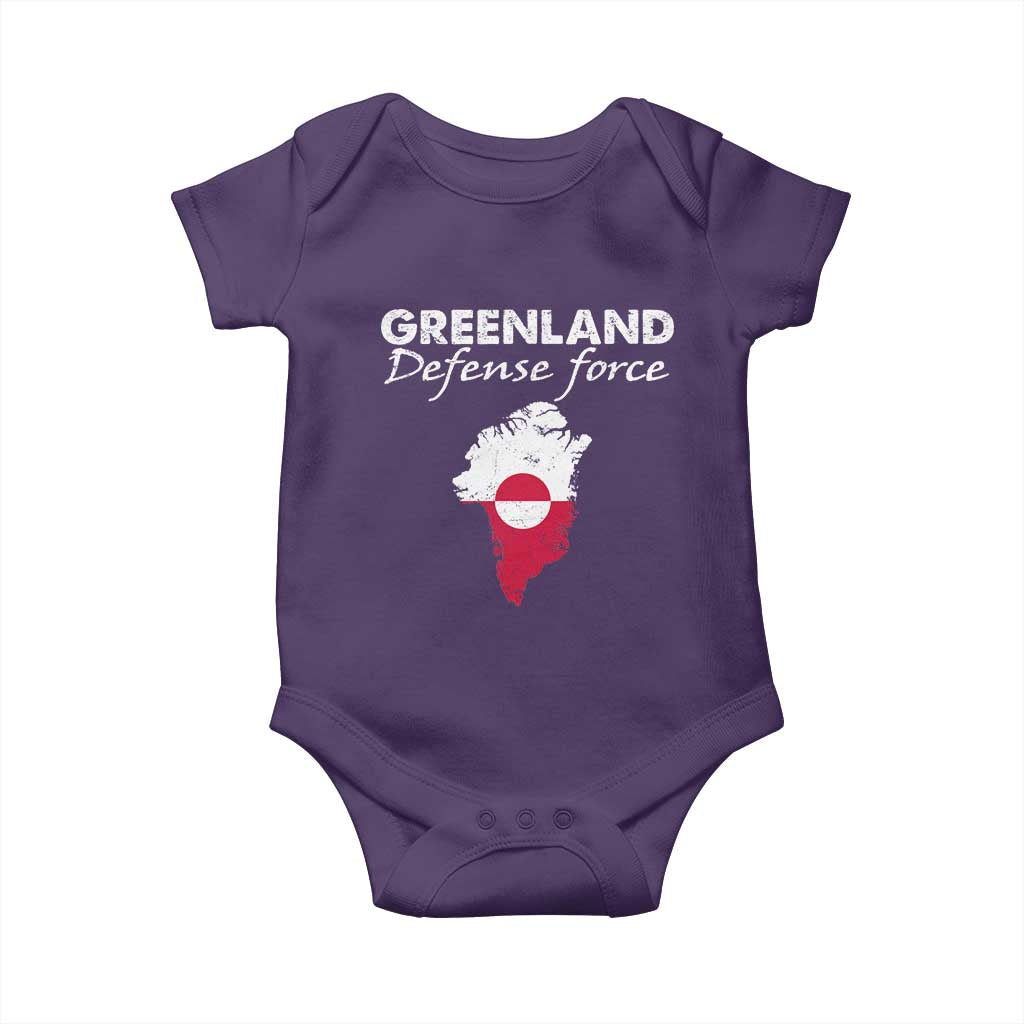 Greenland Defense Force Baby Onesie Political Statement Greenland Policy TS11 Purple Print Your Wear