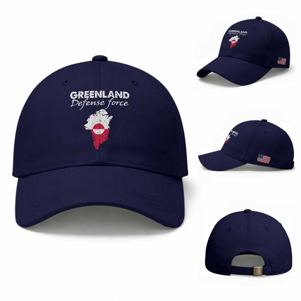 Greenland Defense Force Baseball Cap Political Statement Greenland Policy TS11 Baseball Cap Universal Fit Dark Blue Print Your Wear