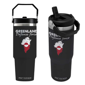 Greenland Defense Force Flip Straw Tumbler Political Statement Greenland Policy TS11 One Size: 30 oz Black Print Your Wear