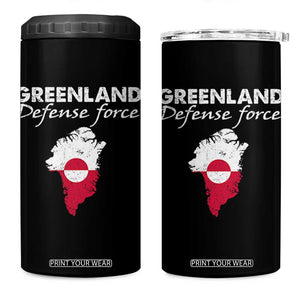 Greenland Defense Force 4 in 1 Can Cooler Tumbler Political Statement Greenland Policy TS11 One Size: 16 oz Black Print Your Wear