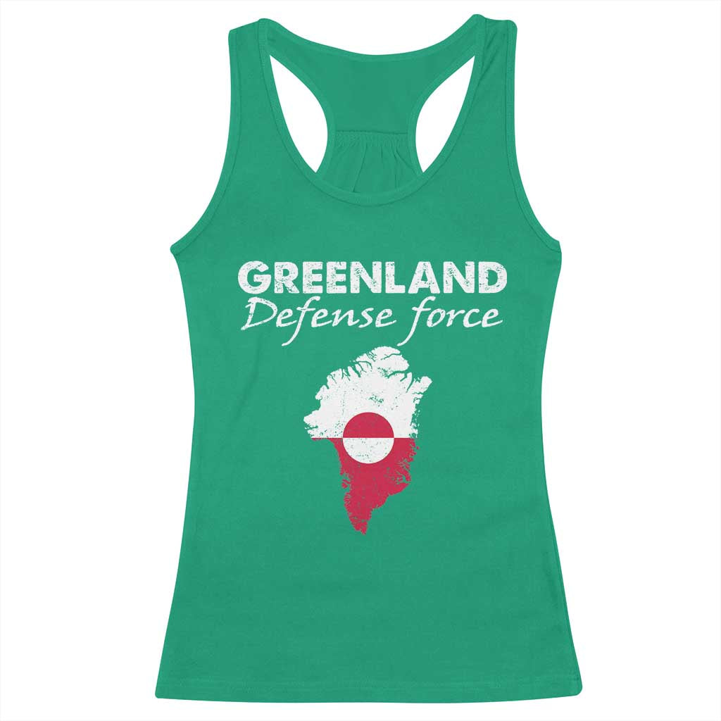 Greenland Defense Force Racerback Tank Top Political Statement Greenland Policy TS11 Irish Green Print Your Wear