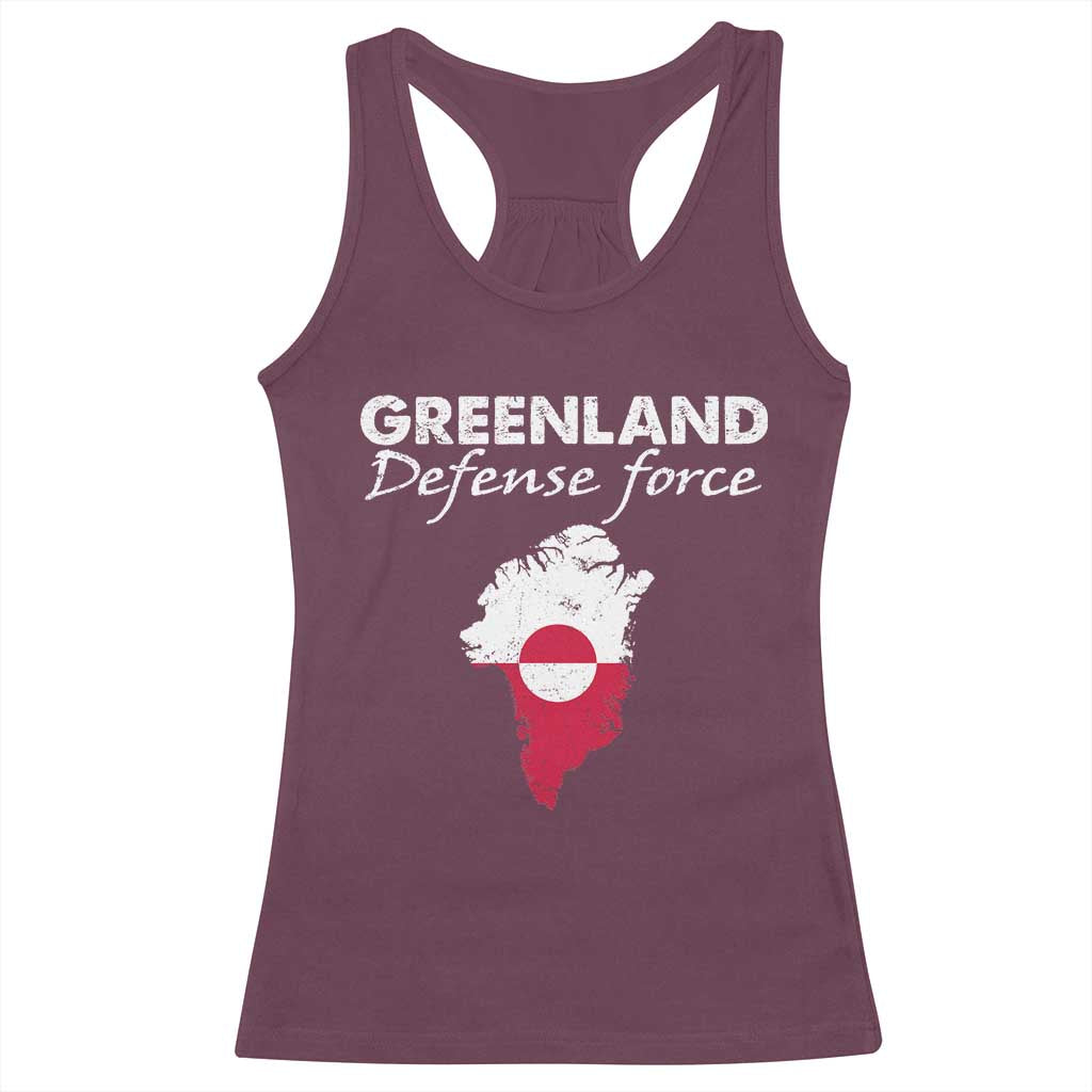 Greenland Defense Force Racerback Tank Top Political Statement Greenland Policy TS11 Maroon Print Your Wear