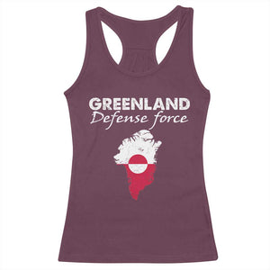 Greenland Defense Force Racerback Tank Top Political Statement Greenland Policy TS11 Maroon Print Your Wear