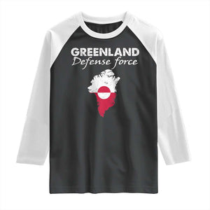 Greenland Defense Force Raglan Shirt Political Statement Greenland Policy TS11 Black White Print Your Wear