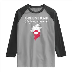 Greenland Defense Force Raglan Shirt Political Statement Greenland Policy TS11 Sport Gray Black Print Your Wear