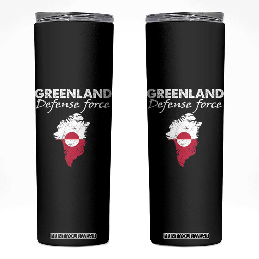 Greenland Defense Force Skinny Tumbler Political Statement Greenland Policy TS11 Black Print Your Wear