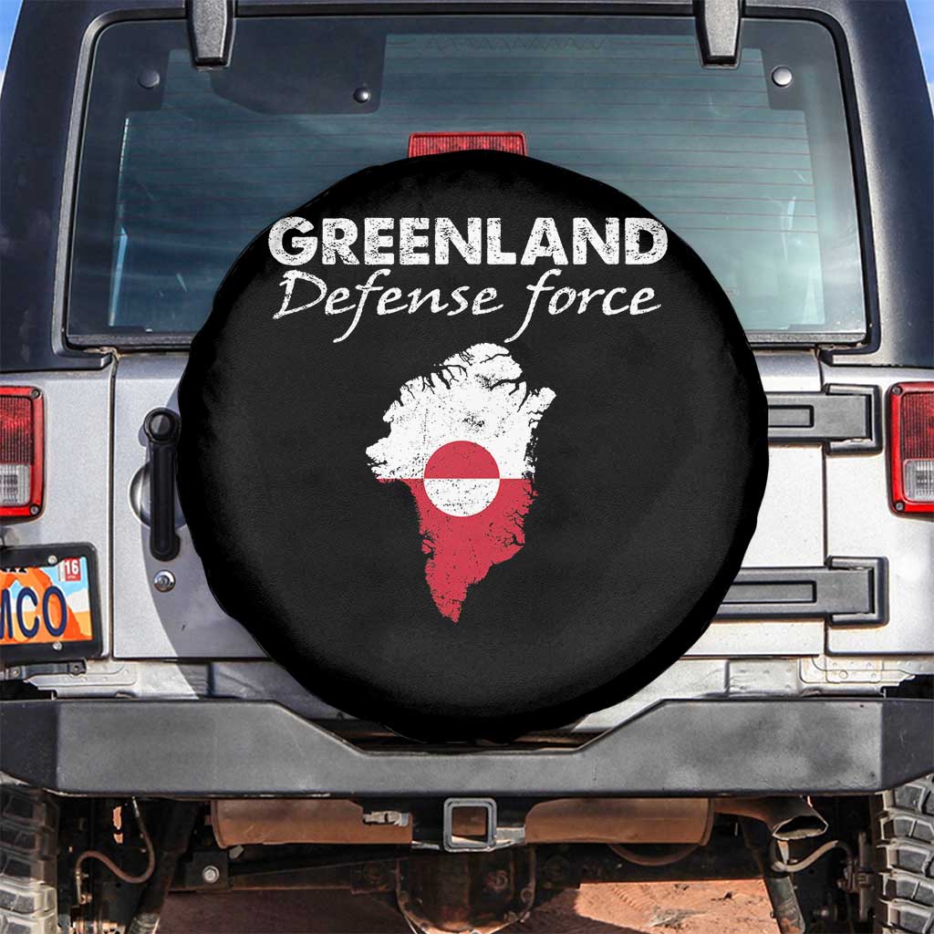 Greenland Defense Force Spare Tire Cover Political Statement Greenland Policy TS11 No hole Black Print Your Wear