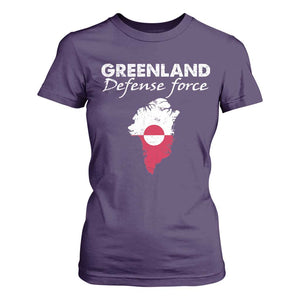 Greenland Defense Force T Shirt For Women Political Statement Greenland Policy TS11 Purple Print Your Wear