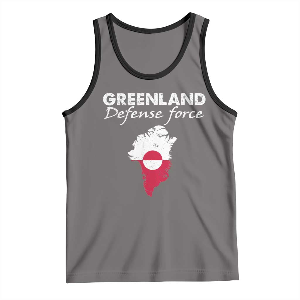 Greenland Defense Force Tank Top Political Statement Greenland Policy TS11 Deep Heather Black Print Your Wear