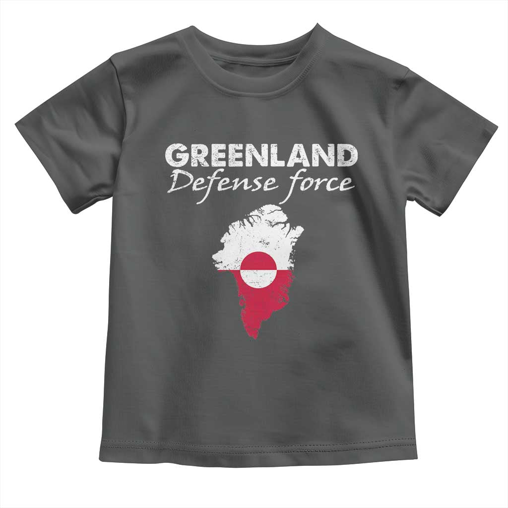 Greenland Defense Force Toddler T Shirt Political Statement Greenland Policy TS11 Dark Heather Print Your Wear