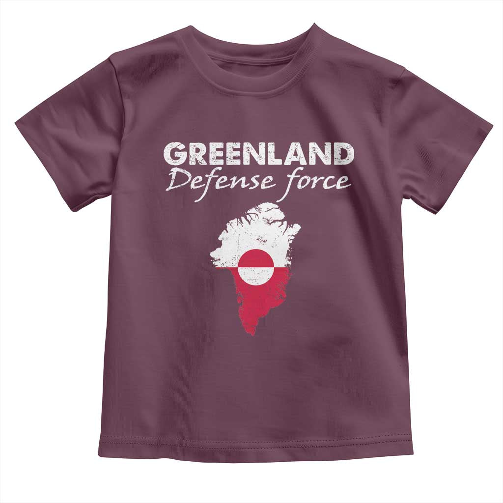 Greenland Defense Force Toddler T Shirt Political Statement Greenland Policy TS11 Maroon Print Your Wear