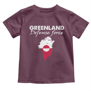 Greenland Defense Force Toddler T Shirt Political Statement Greenland Policy TS11 Maroon Print Your Wear