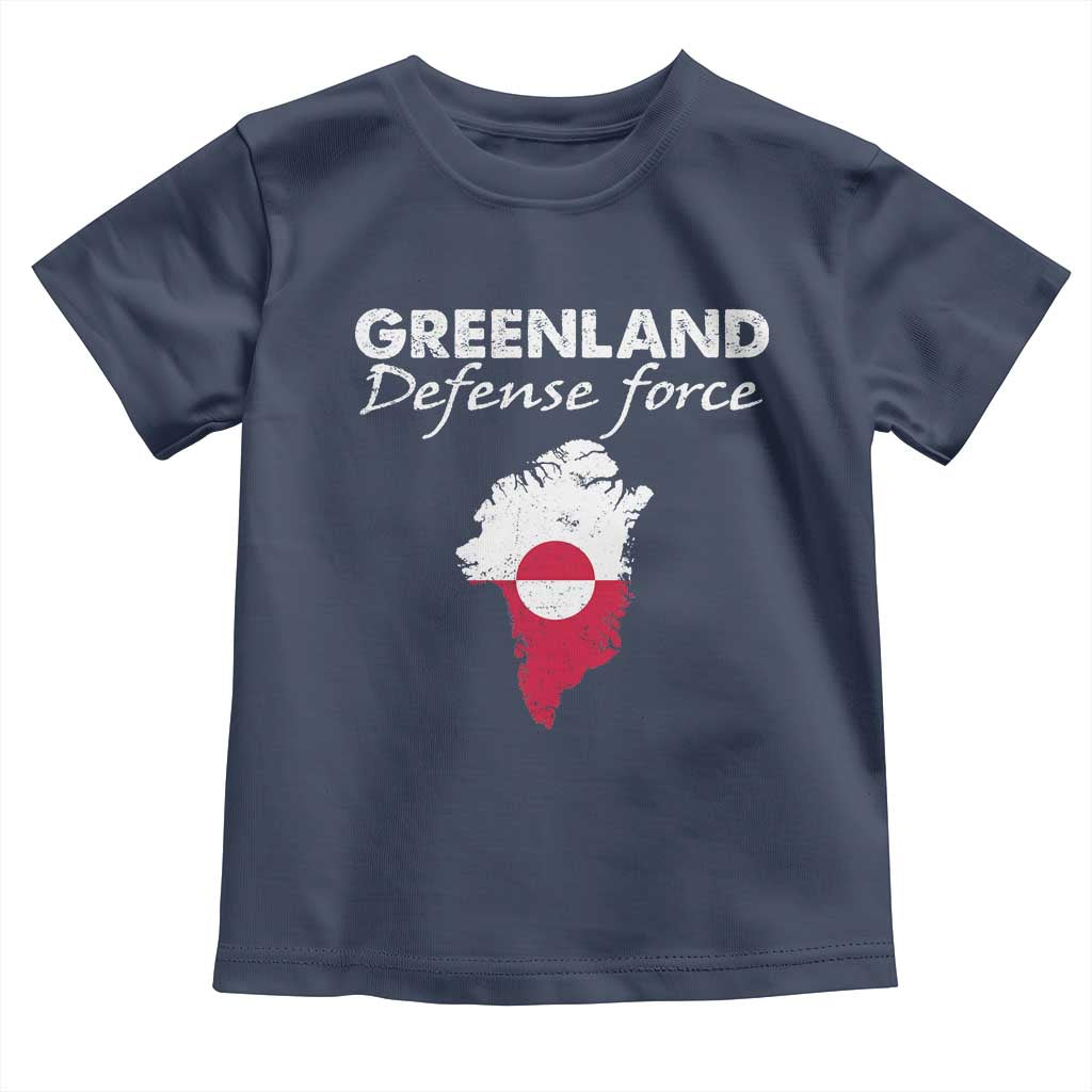 Greenland Defense Force Toddler T Shirt Political Statement Greenland Policy TS11 Navy Print Your Wear