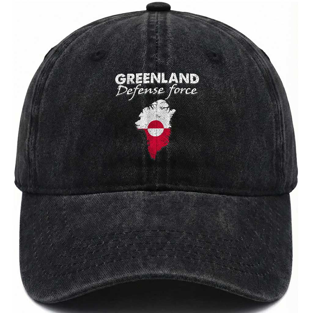 Greenland Defense Force Washed Cotton Baseball Cap Political Statement Greenland Policy TS11 Print Your Wear