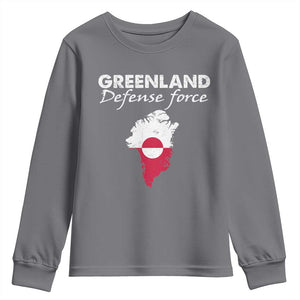 Greenland Defense Force Youth Sweatshirt Political Statement Greenland Policy TS11 Charcoal Print Your Wear