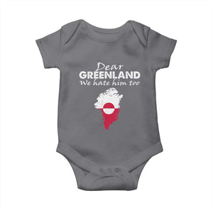Dear Greenland We Hate Him Too Baby Onesie Greenland Political Protest TS11 Charcoal Print Your Wear