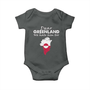 Dear Greenland We Hate Him Too Baby Onesie Greenland Political Protest TS11 Dark Heather Print Your Wear