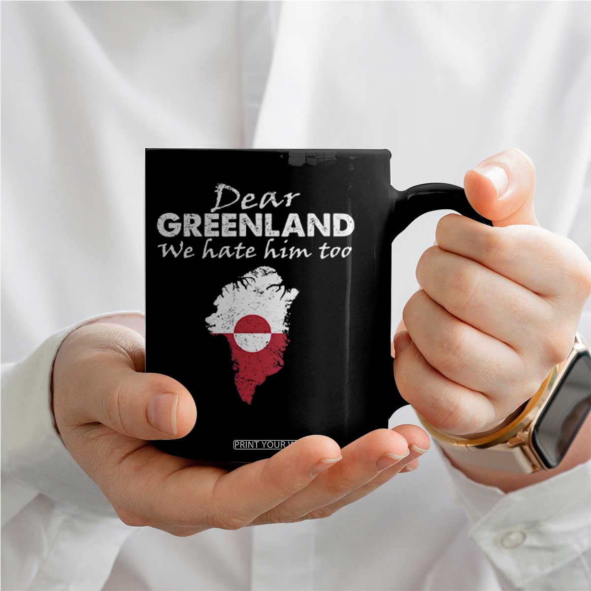 Dear Greenland We Hate Him Too Coffee Mug Greenland Political Protest TS11 Print Your Wear