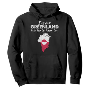 Dear Greenland We Hate Him Too Hoodie Greenland Political Protest TS11 Black Print Your Wear