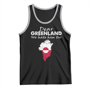 Dear Greenland We Hate Him Too Tank Top Greenland Political Protest TS11 Black Athletic Heather Print Your Wear