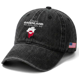 Dear Greenland We Hate Him Too Washed Cotton Baseball Cap Greenland Political Protest TS11 Print Your Wear