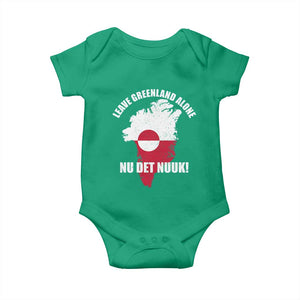 Nu Det Nuuk Leave Greenland Alone Baby Onesie Political Statement Greenland Policy TS11 Irish Green Print Your Wear
