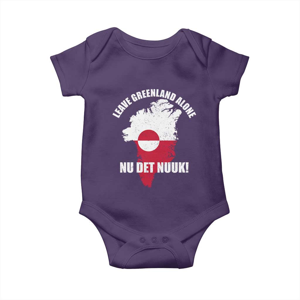 Nu Det Nuuk Leave Greenland Alone Baby Onesie Political Statement Greenland Policy TS11 Purple Print Your Wear