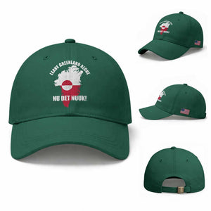Nu Det Nuuk Leave Greenland Alone Baseball Cap Political Statement Greenland Policy TS11 Baseball Cap Universal Fit Irish Green Print Your Wear