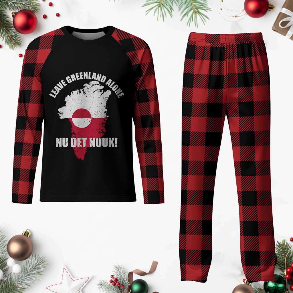 Nu Det Nuuk Leave Greenland Alone Plaid Pajama Set Political Statement Greenland Policy TS11 Buffalo Plaid Print Your Wear