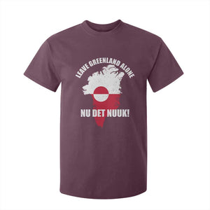 Nu Det Nuuk Leave Greenland Alone T Shirt For Kid Political Statement Greenland Policy TS11 Maroon Print Your Wear
