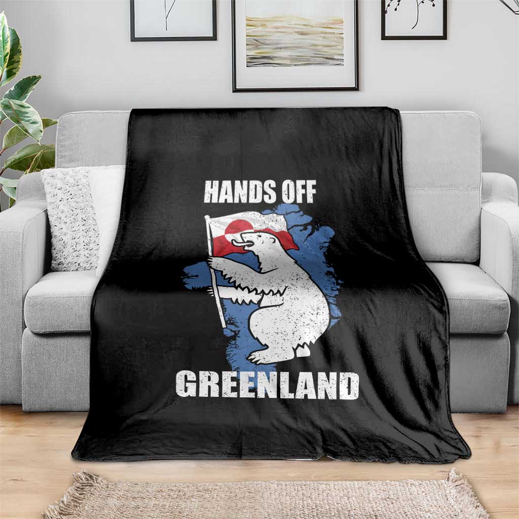Hands Off Greenland Protest Throw Blanket Support Greenland Bear Holding Flag TS11 Print Your Wear