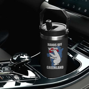 Hands Off Greenland Protest Flip Straw Tumbler Support Greenland Bear Holding Flag TS11 Print Your Wear