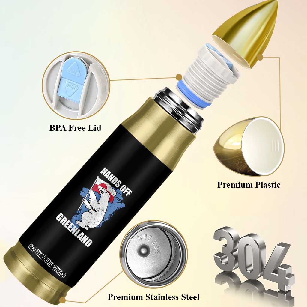 Hands Off Greenland Protest Bullet Tumbler Support Greenland Bear Holding Flag TS11 Print Your Wear