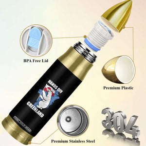 Hands Off Greenland Protest Bullet Tumbler Support Greenland Bear Holding Flag TS11 Print Your Wear