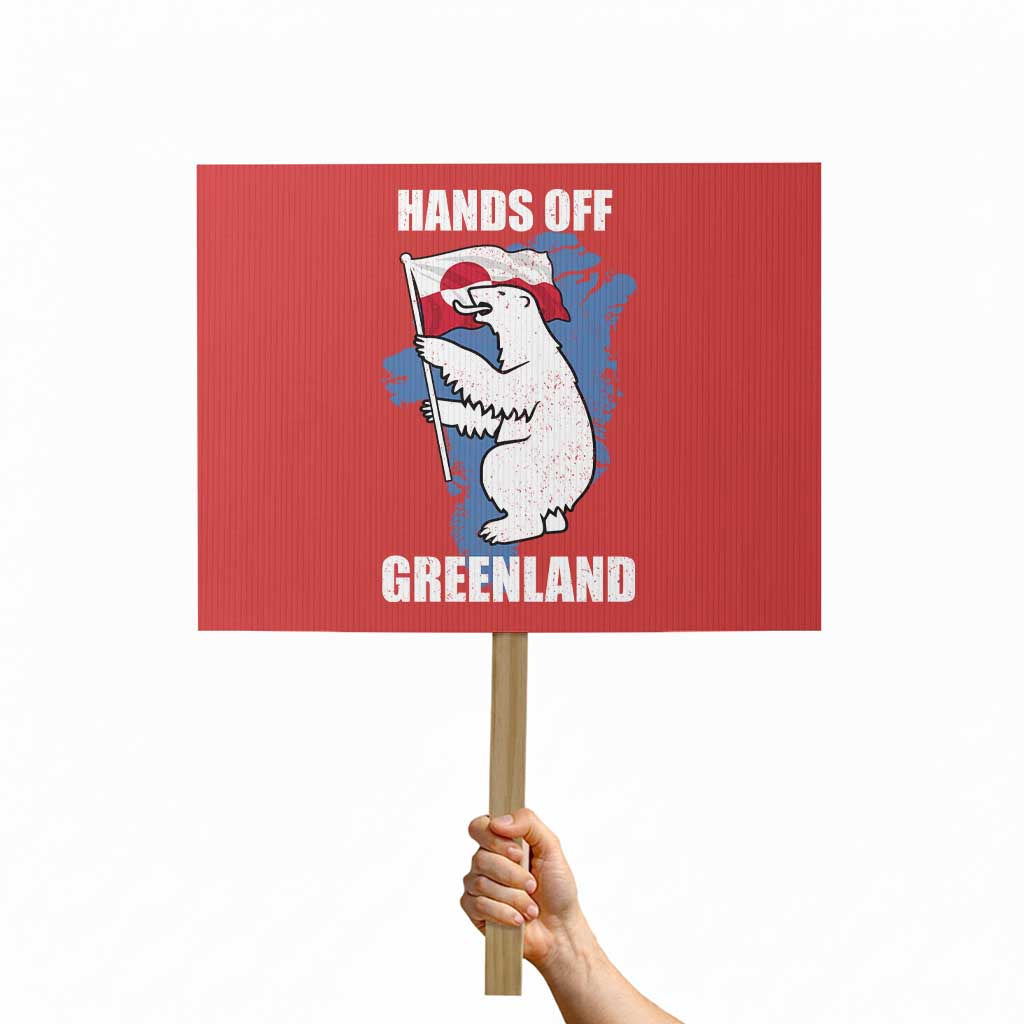 Hands Off Greenland Protest Protest Sign Support Greenland Bear Holding Flag TS11 Horizontal 18