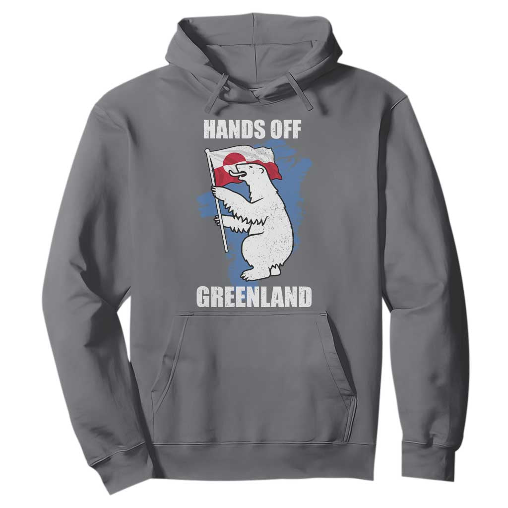 Hands Off Greenland Protest Hoodie Support Greenland Bear Holding Flag TS11 Charcoal Print Your Wear