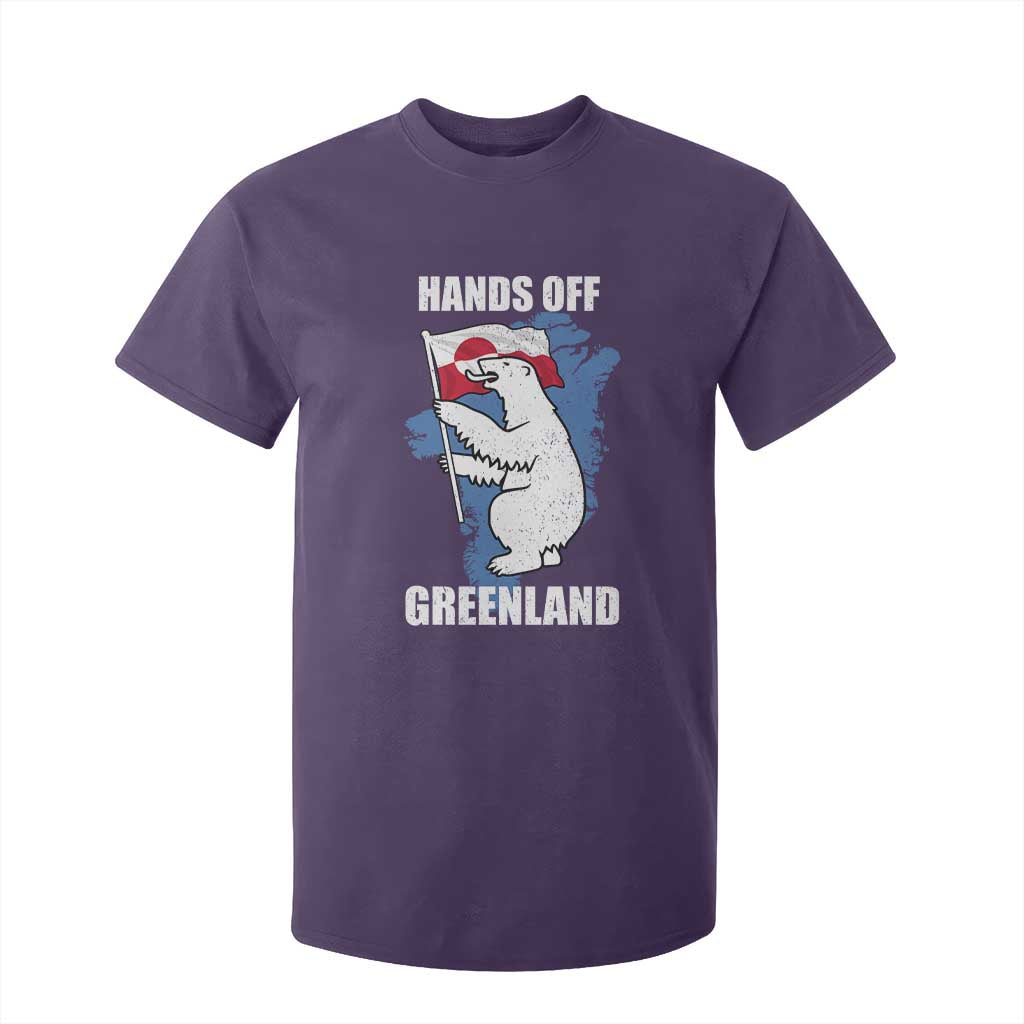 Hands Off Greenland Protest T Shirt For Kid Support Greenland Bear Holding Flag TS11 Purple Print Your Wear
