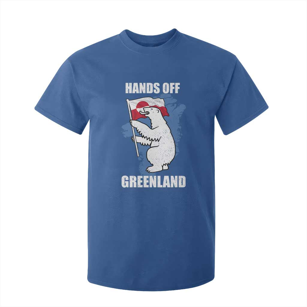 Hands Off Greenland Protest T Shirt For Kid Support Greenland Bear Holding Flag TS11 Royal Blue Print Your Wear