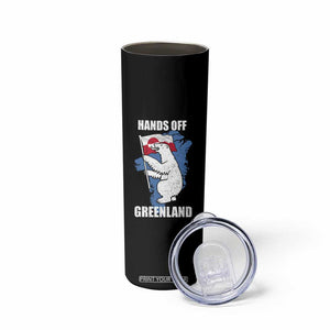 Hands Off Greenland Protest Skinny Tumbler Support Greenland Bear Holding Flag TS11 Print Your Wear