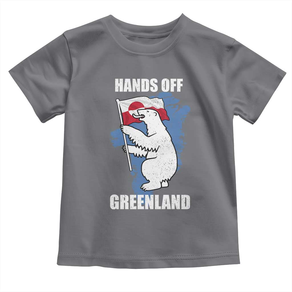 Hands Off Greenland Protest Toddler T Shirt Support Greenland Bear Holding Flag TS11 Charcoal Print Your Wear