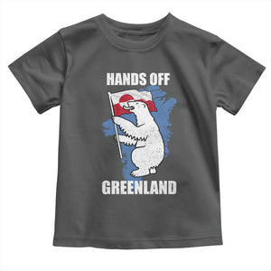 Hands Off Greenland Protest Toddler T Shirt Support Greenland Bear Holding Flag TS11 Dark Heather Print Your Wear