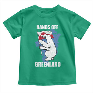 Hands Off Greenland Protest Toddler T Shirt Support Greenland Bear Holding Flag TS11 Irish Green Print Your Wear