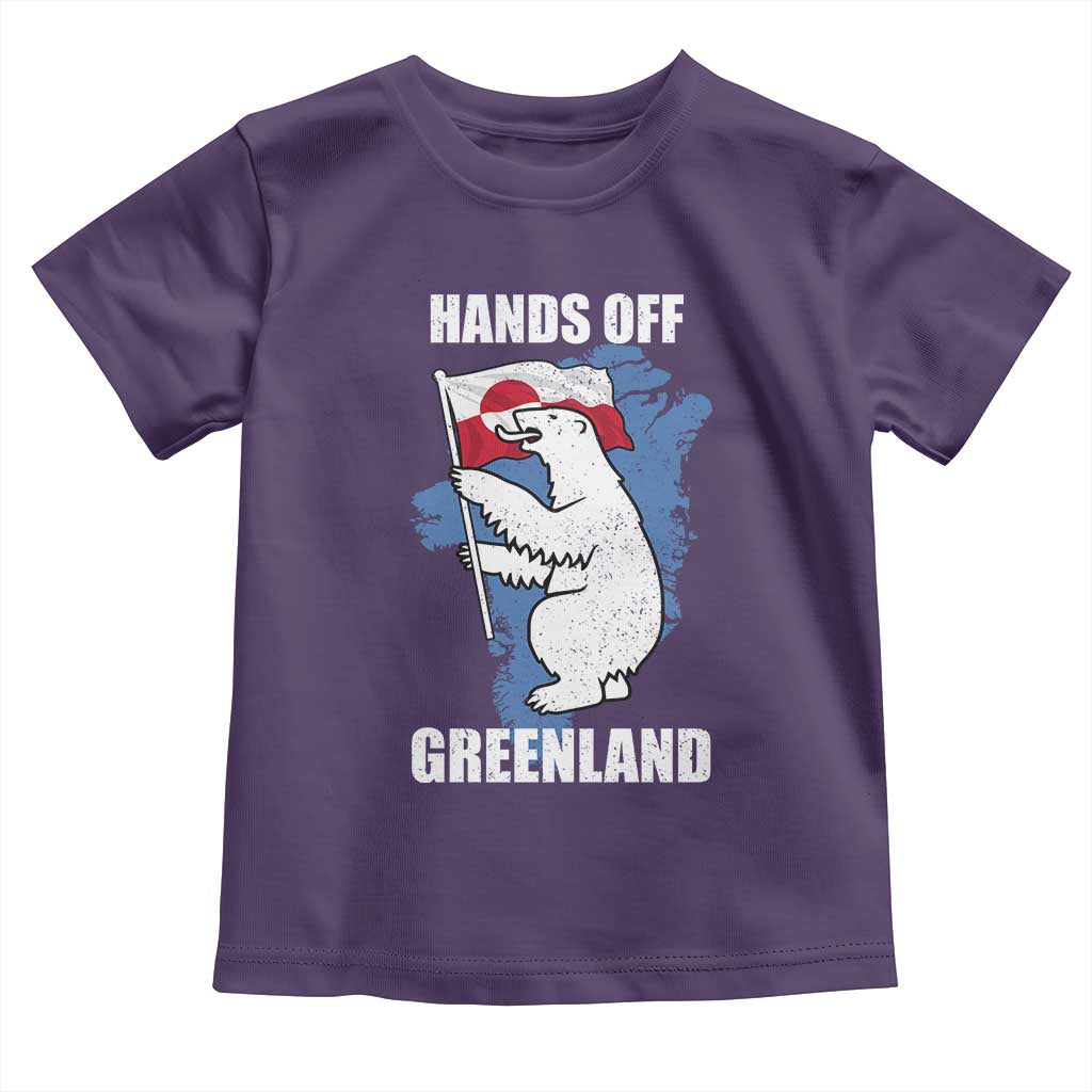 Hands Off Greenland Protest Toddler T Shirt Support Greenland Bear Holding Flag TS11 Purple Print Your Wear