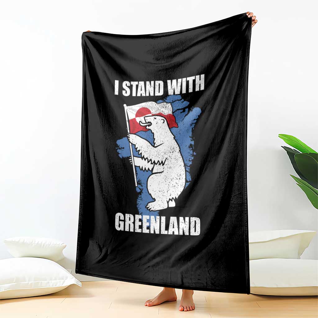 I Stand With Greenland Throw Blanket Polar Bear Greenland Protest TS11 Print Your Wear